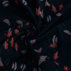 Dark Green Digital Printed Polytwill Fabric