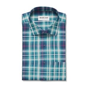 Green Blue Herringbone Shirting Fabric