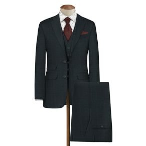 Blue Grey Self Design Coat Piece