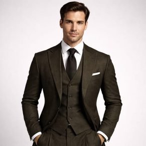 Brown Cotton-Linen Stretchable Suiting Material